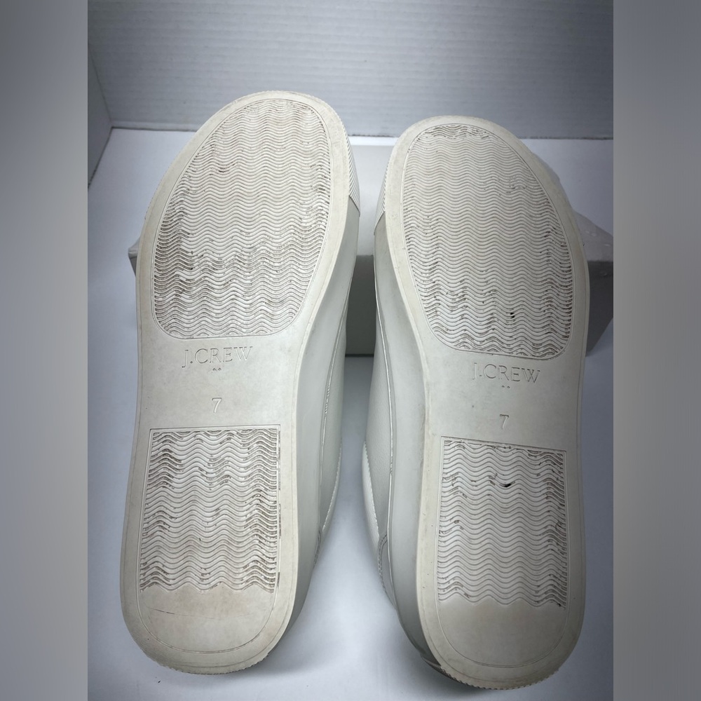J. Crew Women's White Low-Top Leather Sneakers - Picture 3 of 7